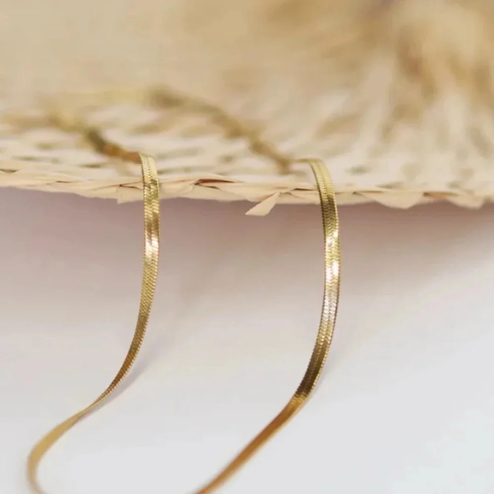 NEW Yellow Gold 3mm Herringbone Chain‎ Necklace